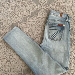 7 For All Mankind Blue Straight Leg Jeans